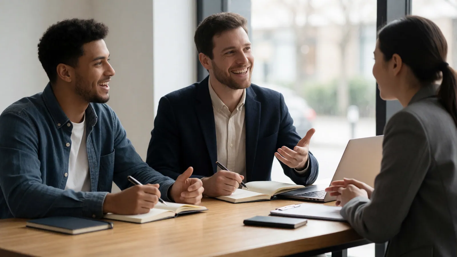 A Queens business owner meeting an accountant at Woodside CPA Services